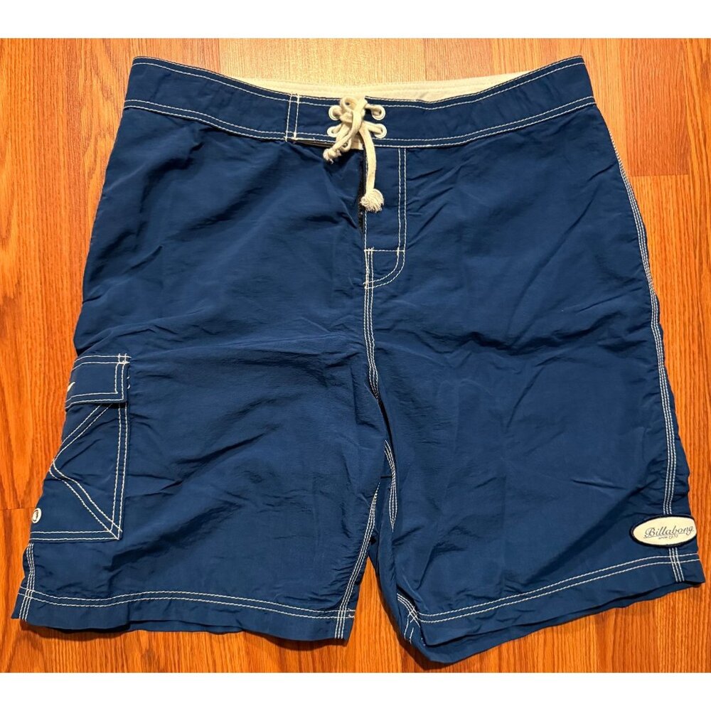 Vtg Billabong Board Shorts Mens 38 9" Cargo Style Swim Trunks 90 Y2K USA Made